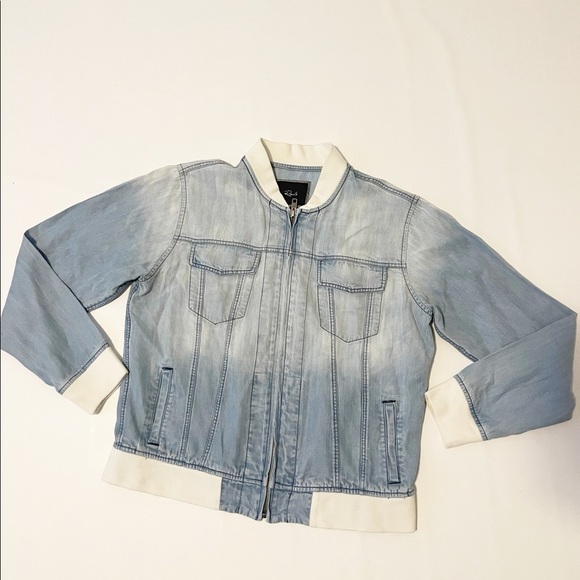 rails light denim bomber jacket size M - Picture 2 of 5